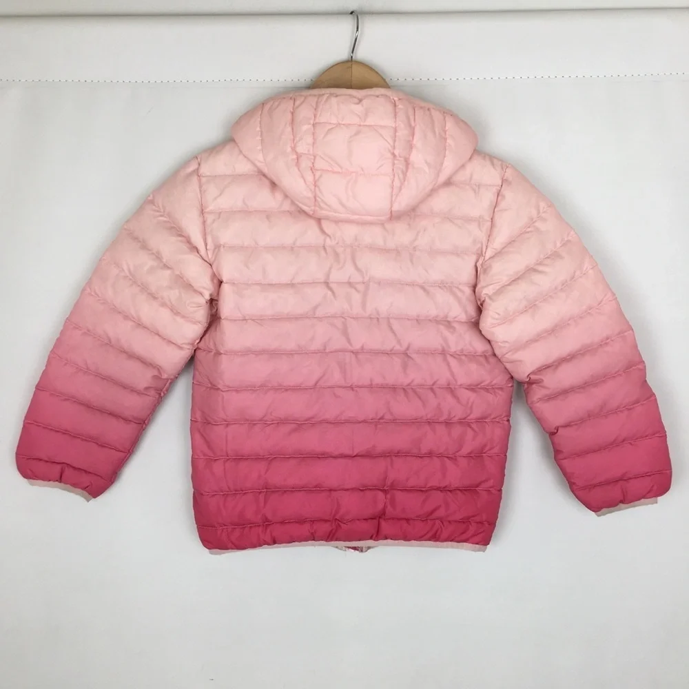 Eddie Bauer Girls Down Puffer Coat Pink Ombre Size XS 5/6
